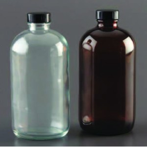 Plastic coated clear glass  safety bottles